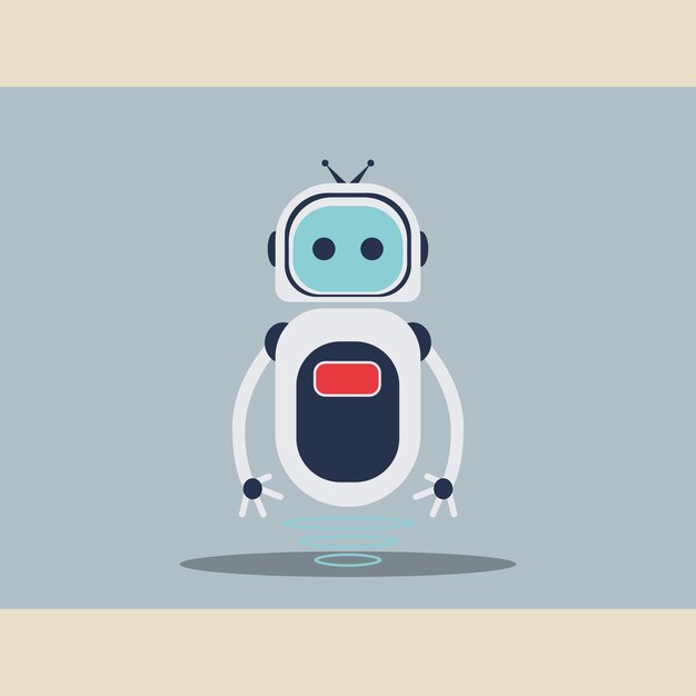 Isolated cute colored robot character Vector