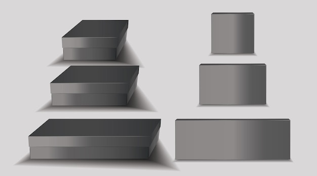 isolated Dark Gray Box Mockup EPS Vector EPS Vector
