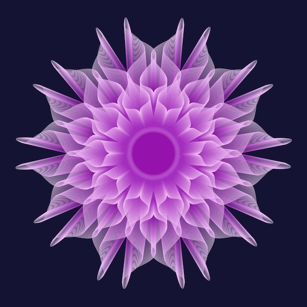 Isolated flower Isolated guilloche flower Fantastic flower Mandala Fluorescent flower