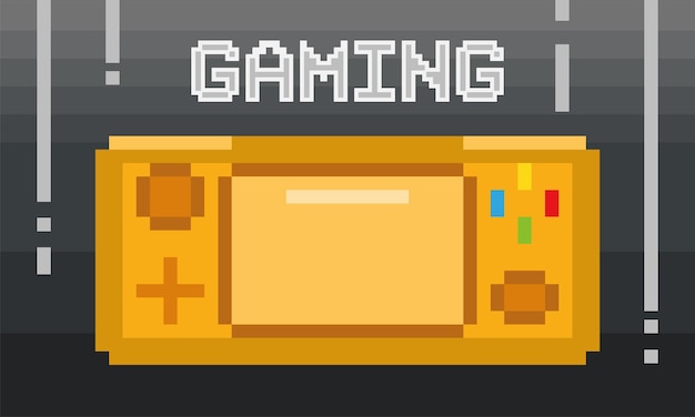 isolated golden edition pixelated joystick with screen for gaming