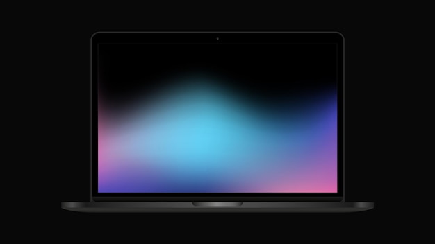 isolated laptop mockup. air model with blue gradient screen. vector illustration