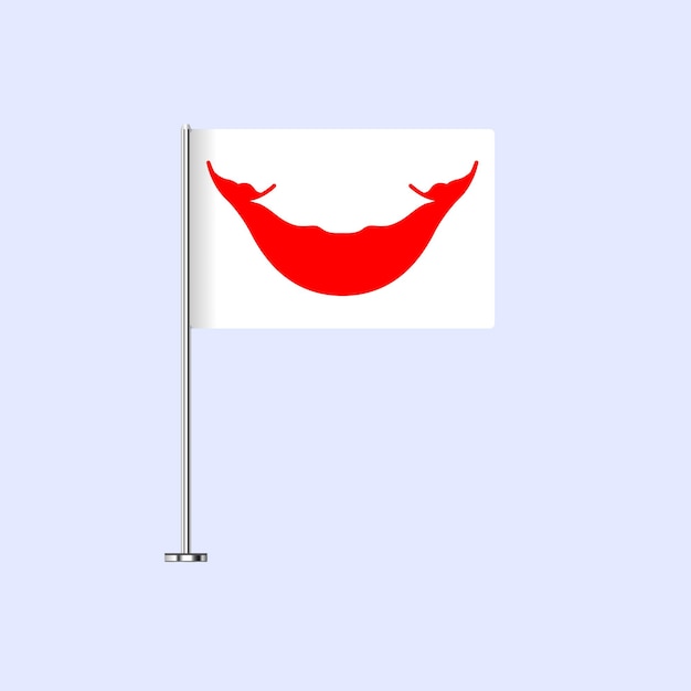 Isolated Rapanui Table Flag on Pole Rapanui Flag Vector Design for Print and Web