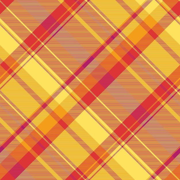Isolation background seamless plaid art check fabric vector Free textile pattern tartan texture in yellow and red colors