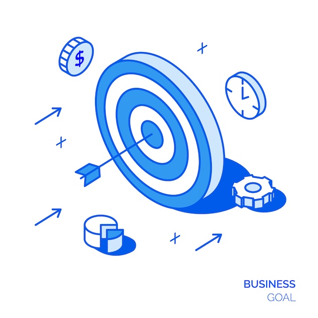 Isometric business goal concept