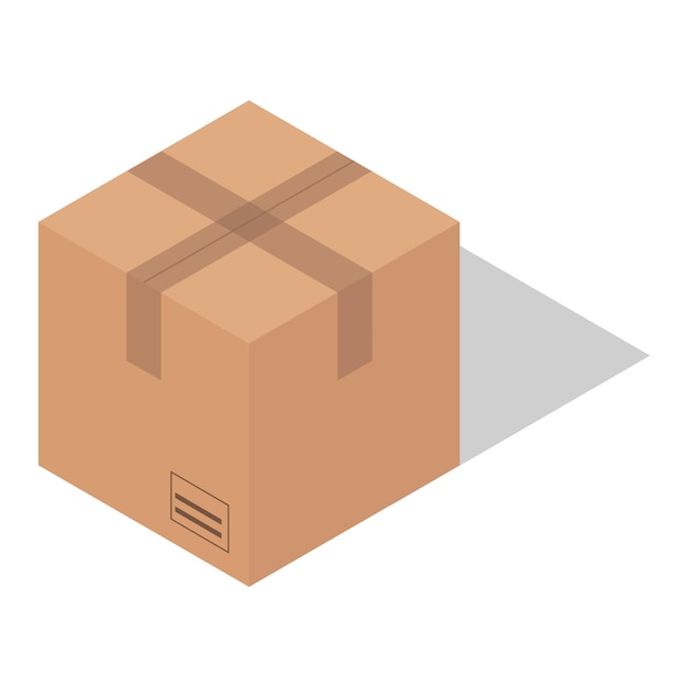Isometric carton box. Vector illustration