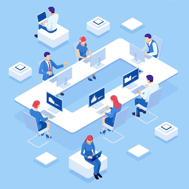 isometric concept of business analysis analytics research strategy statistic planning marketing study of performance indicators investment in securities smart investment strategic management