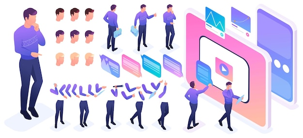 Isometric constructor to create a character Set poses for the movement of characters