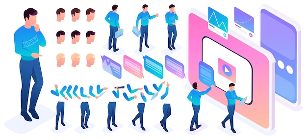 Isometric constructor to create a character Set poses for the movement of characters