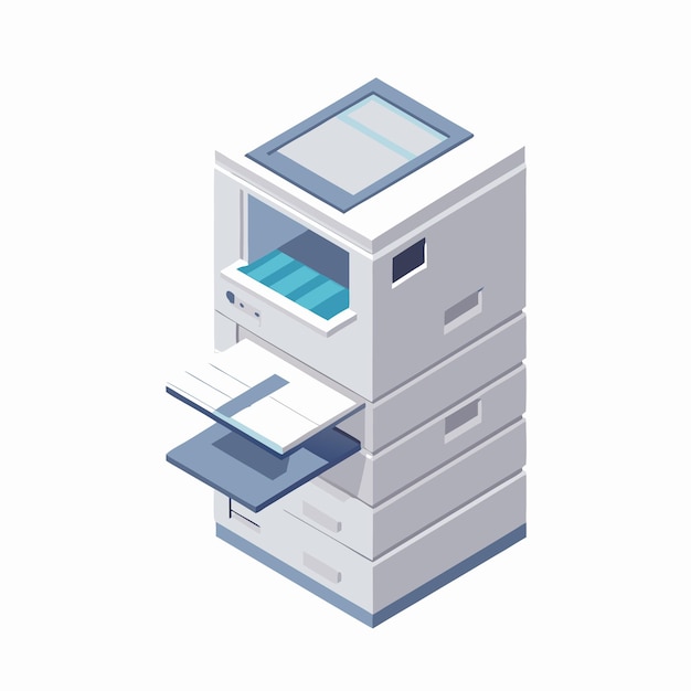 Isometric copier on a isolated white background 11