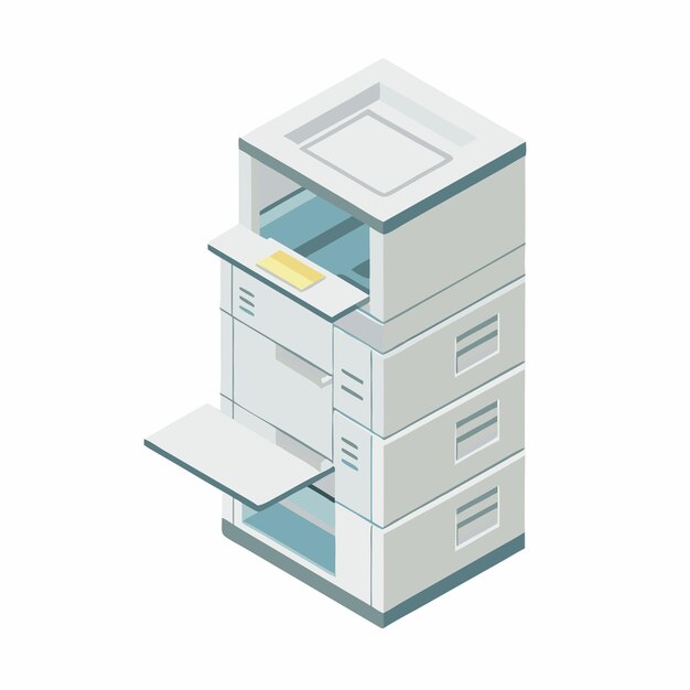 Isometric copier on a isolated white background 2