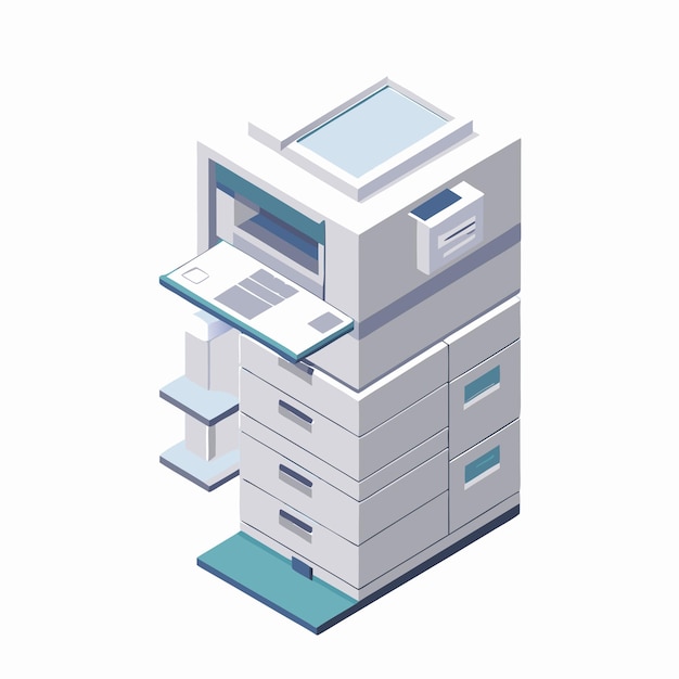 Isometric copier on a isolated white background 3