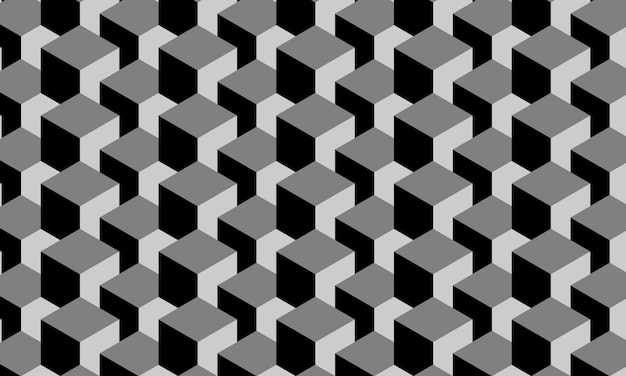 Isometric cubes pattern with 3D perspective and repeating pattern