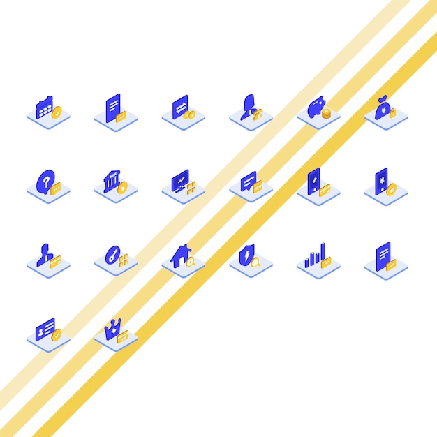 Isometric finance icons