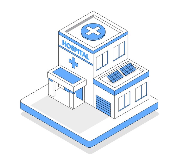 isometric hospital illustration