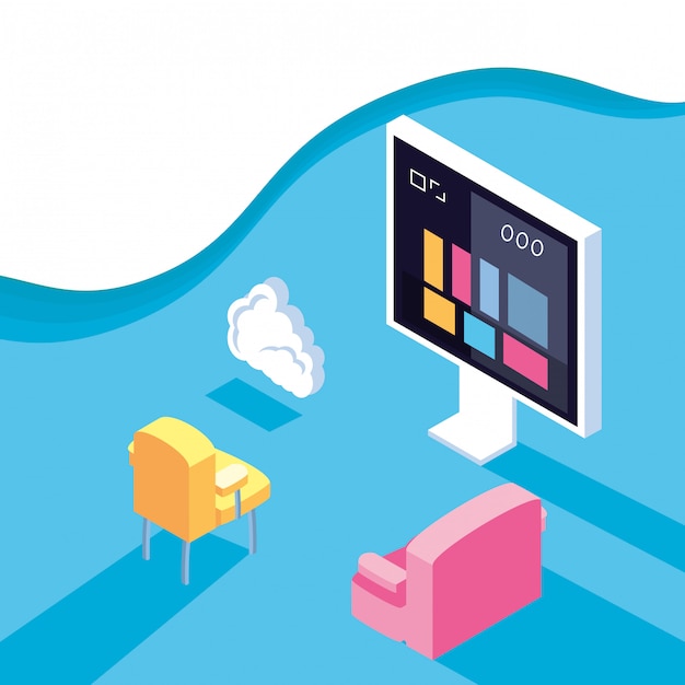 Isometric icon set technology
