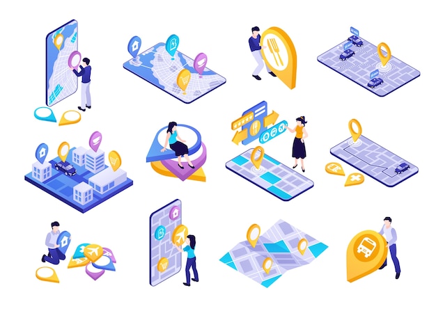 Isometric location map element set