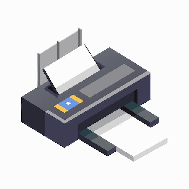 Isometric printer on a isolated white background 25