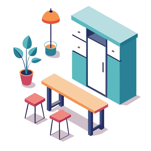 Isometric Room Interior Design