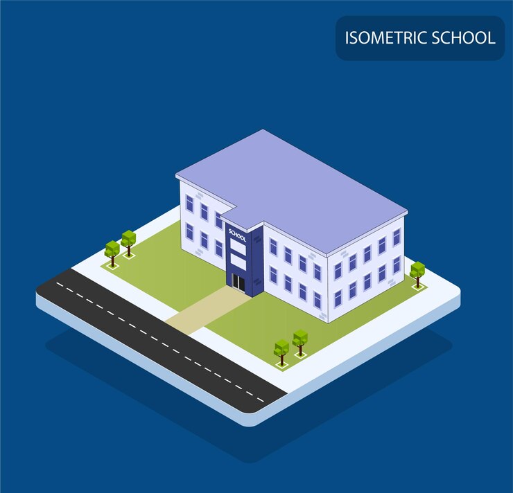 isometric school building
