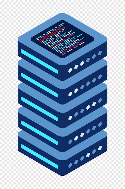 Isometric server Network server room 3D computer equipment Storage database Isometric technology