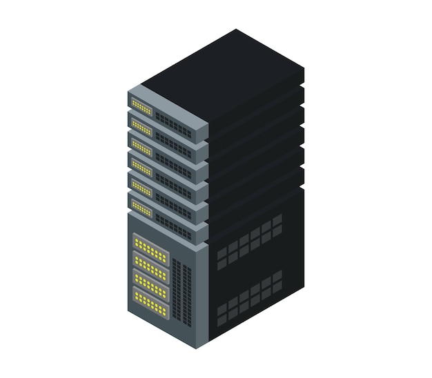 Isometric server on background