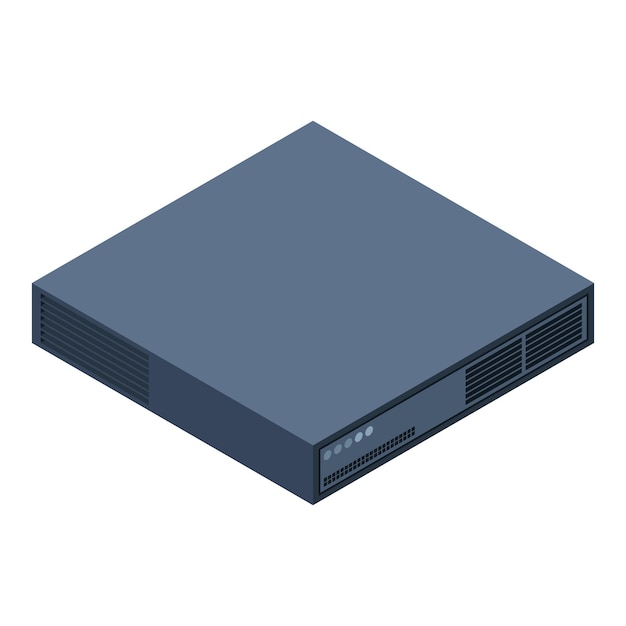 Isometric server Server racks Server boxes isolated Network server room Computer network technology Vector illustration