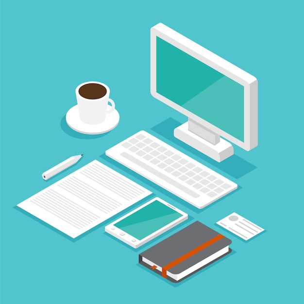 isometric set desktop