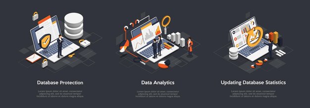 isometric set of business database protection