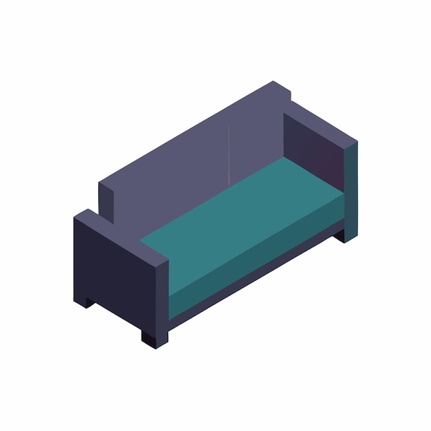 Isometric sofa on a isolated white background 2