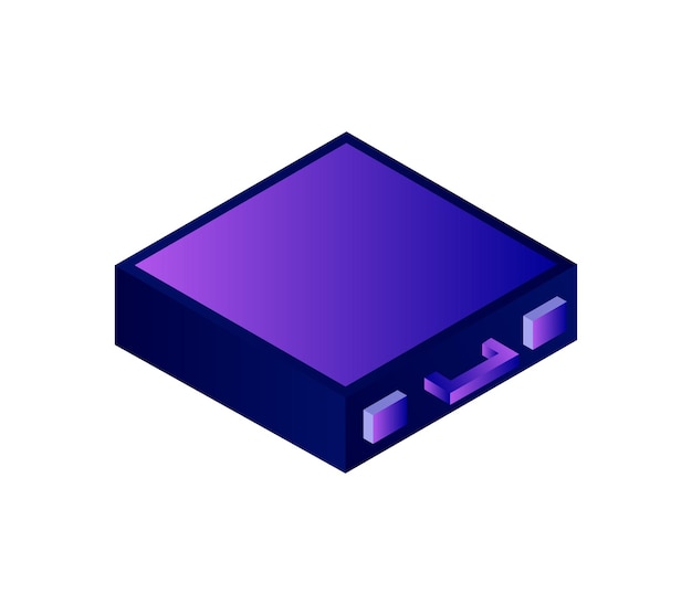 Isometric travel suitcase