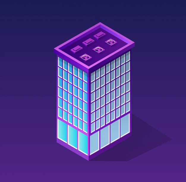 Isometric ultraviolet city