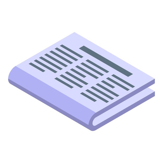 Isometric vector illustration of a closed book