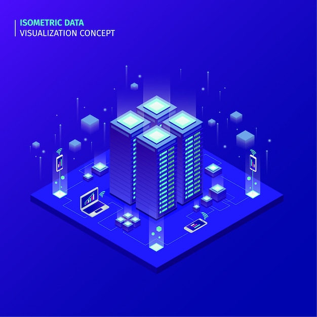isometrisk data visuelt koncept