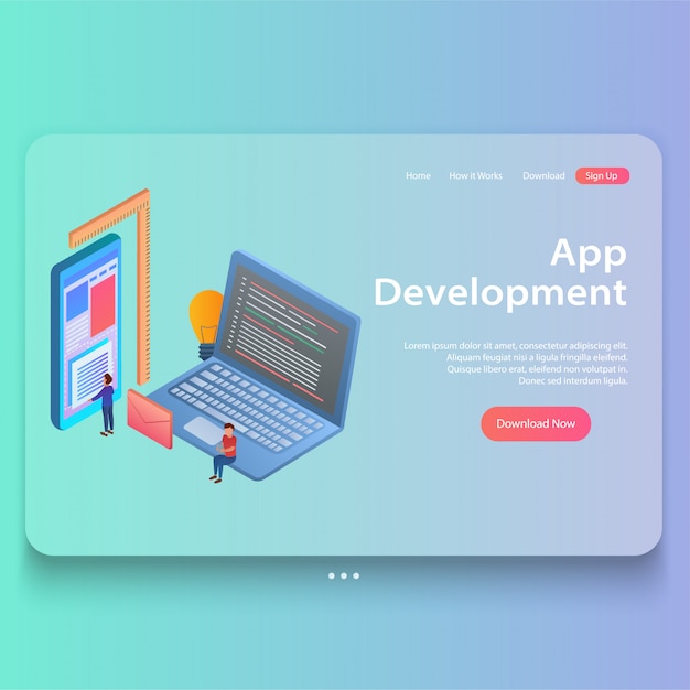 Isometrisk koncept for udvikling af mobilapp