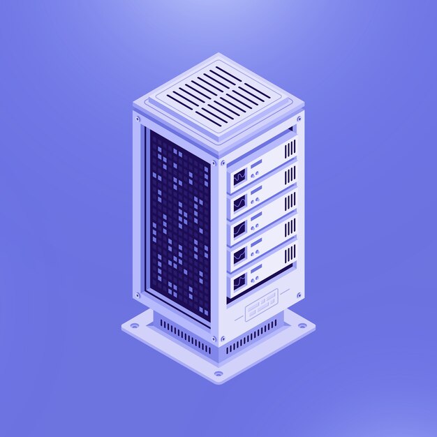 Isometrisk skabelon af databaseserver