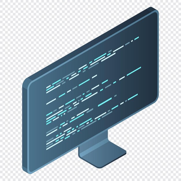 Isometrisk skärm Datorskärm isometrisk skrivbord Modern skärm Vektorillustration