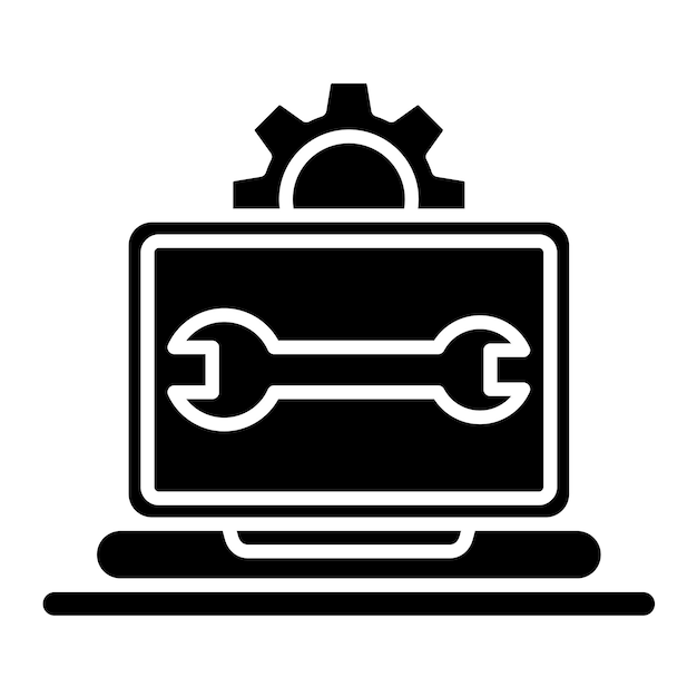 It Department Glyph Solid Black Illustration