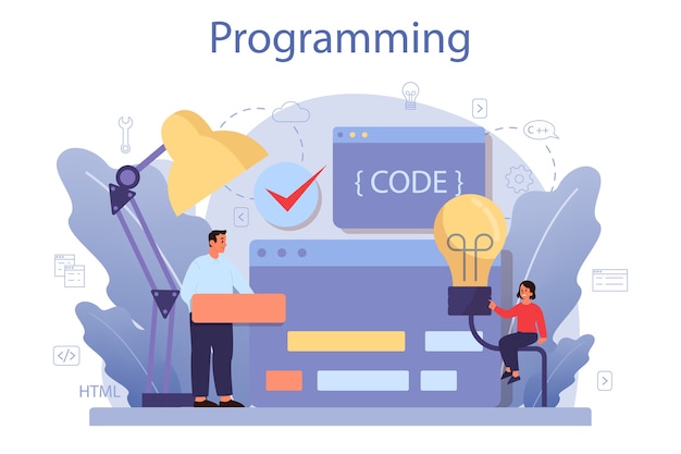 IT education concept in flat design