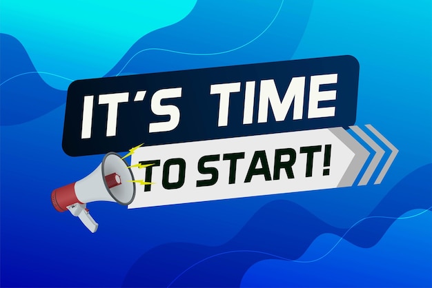Its time to start word concept vector illustration and 3d style landing page template ui web m