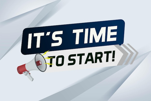 Its time to start word concept vector illustration and 3d style landing page template ui web m