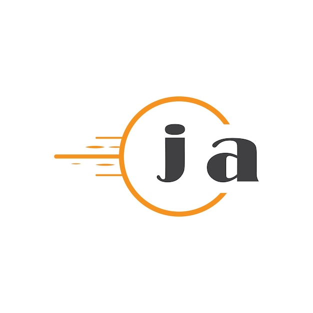 ja initial monogram logo with circle style design