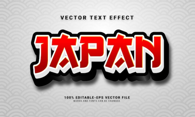 japan 3d text effect, editable text style and suitable for celebrate asian events