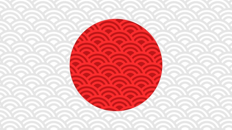 Vektör japan flag with water wave seamless pattern