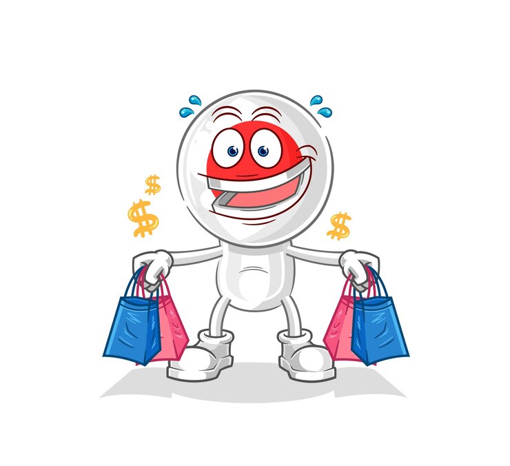 Vektör japan shoping mascot cartoon vector