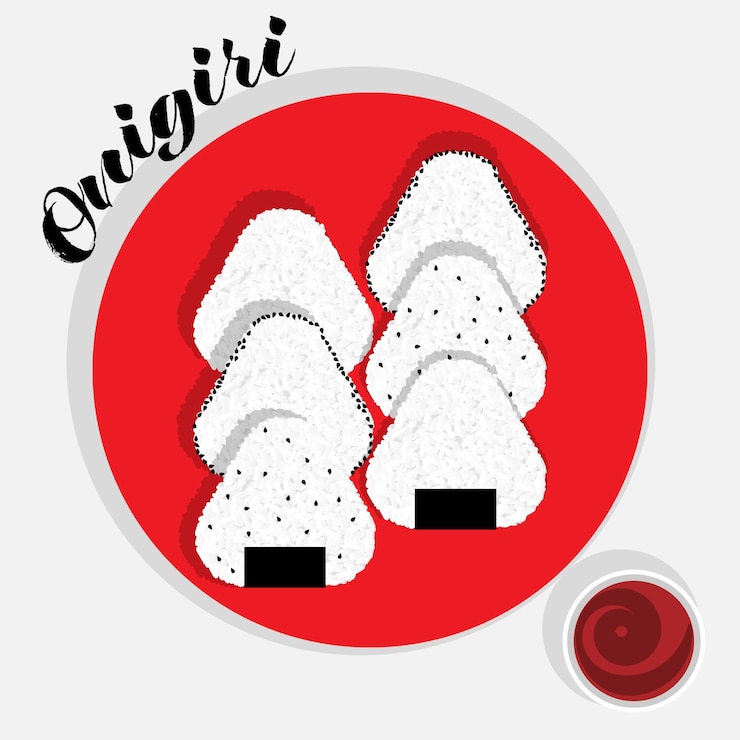 Vektör japanese onigiri illustration