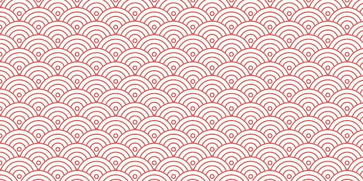 Vektör japanese pattern shape doodle geometric red color
