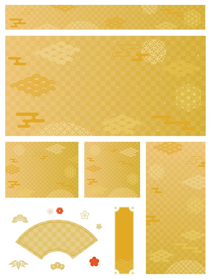 Vektör japanese style cloud pattern background new year holidays material vector illustration