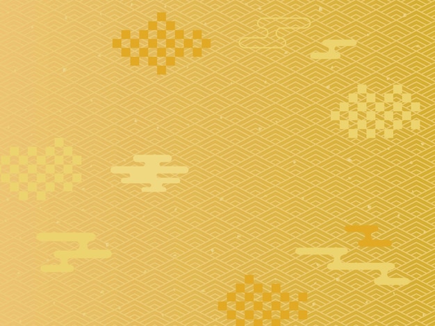 Japanese traditional pattern of the gold cloud.