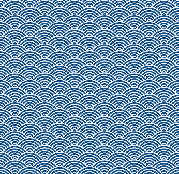 Japanese wave seamless pattern background vector