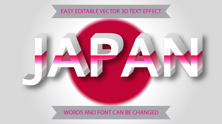JAPONYA düzenlenebilir metin efekti